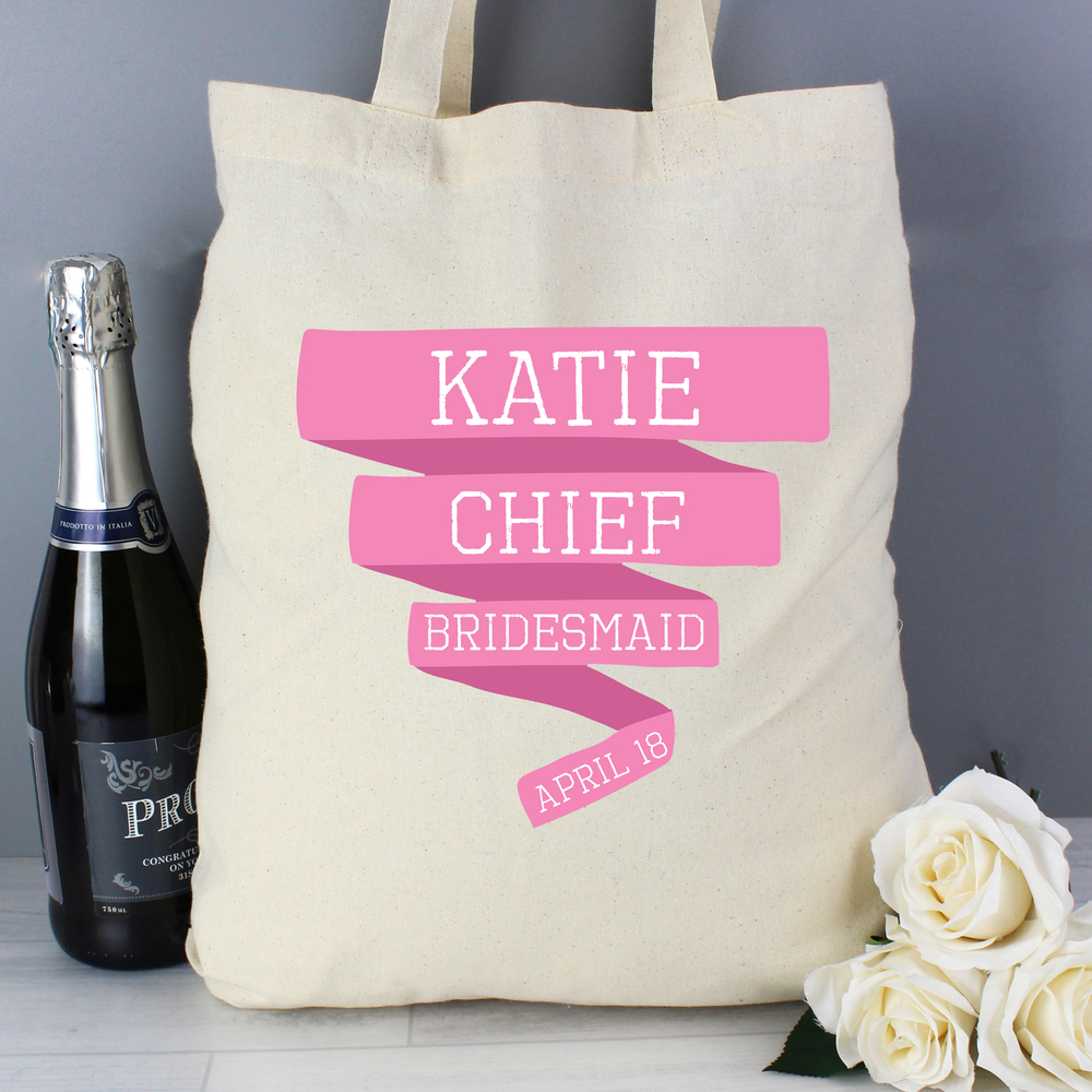 Personalised Pink Banner Cotton Bag