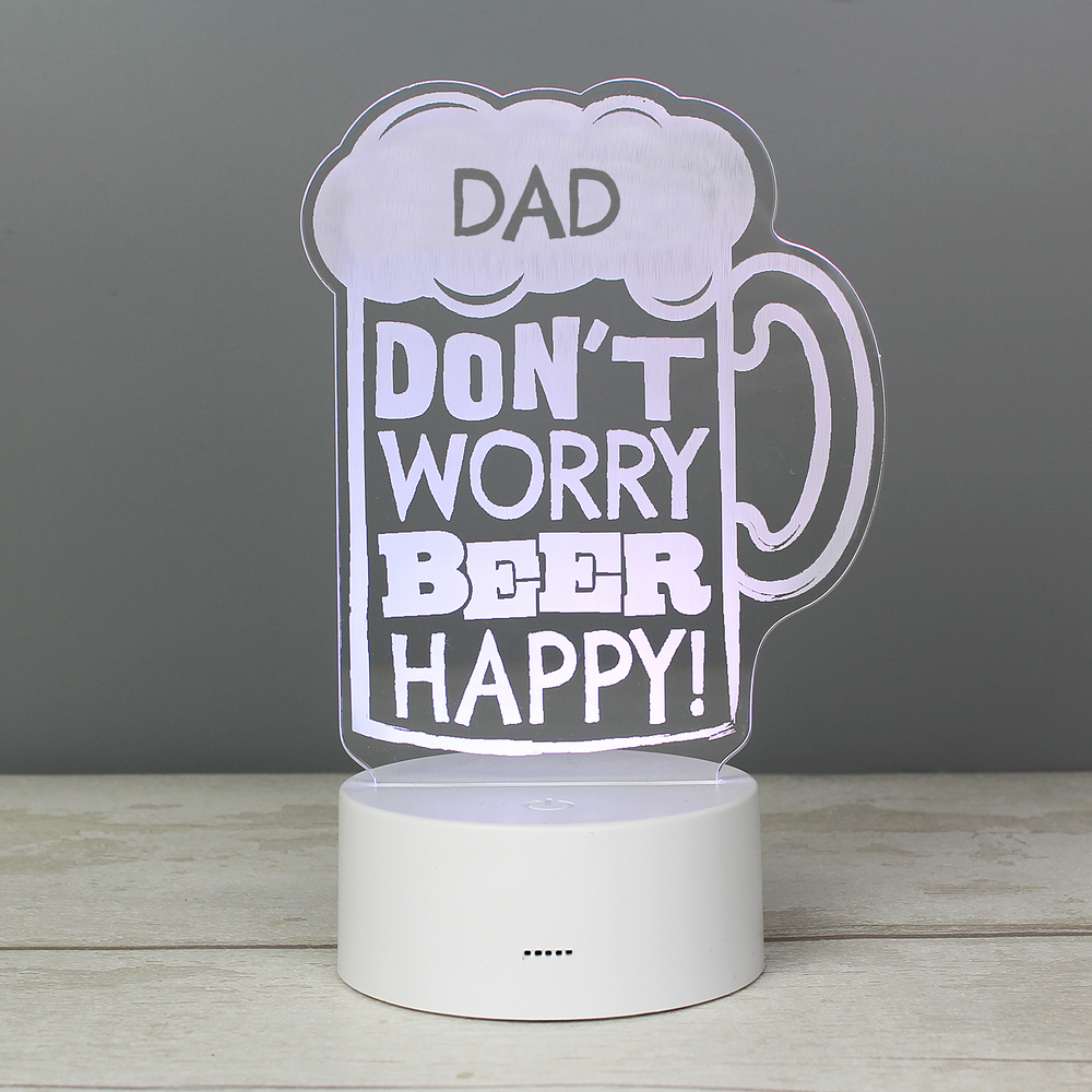 Personalised "Beer Happy" LED Colour Changing Light