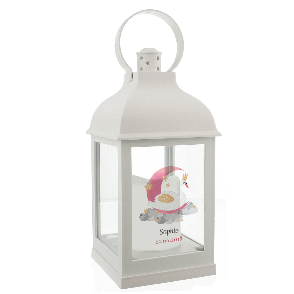 Personalised Swan Lake White Lantern