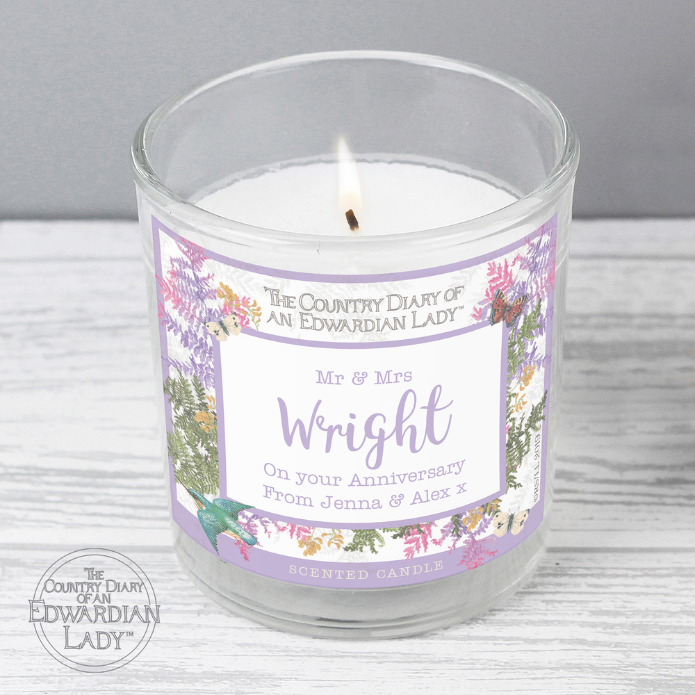 Personalised Country Diary Botanical Scented Jar Candle
