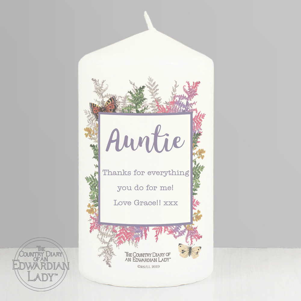 Personalised Country Diary Botanical Pillar Candle