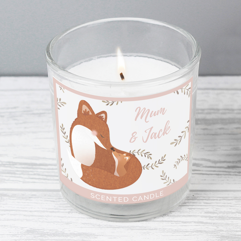Personalised Mummy and Me Fox Scented Jar Candle