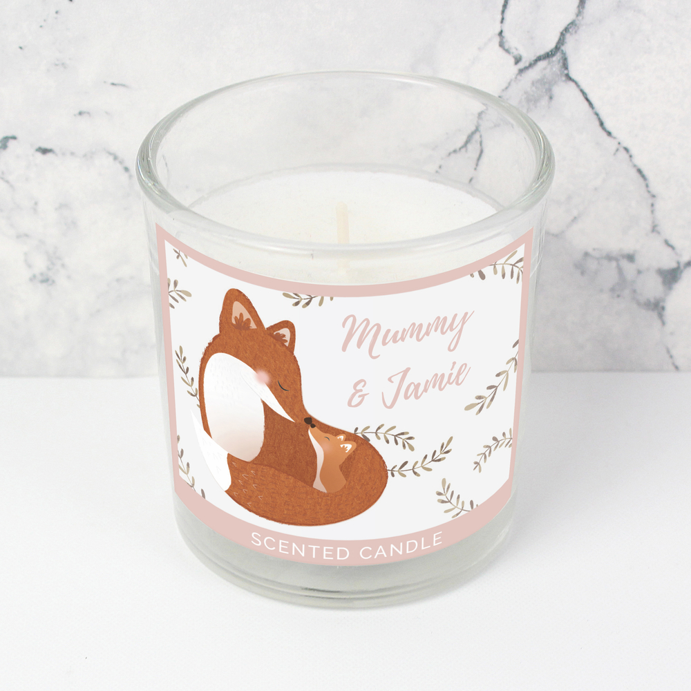 Personalised Mummy and Me Fox Scented Jar Candle