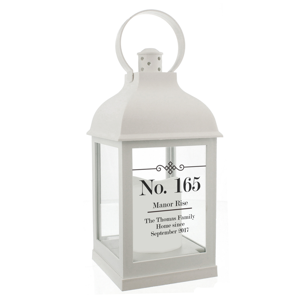 Personalised Elegant Diamond White Lantern
