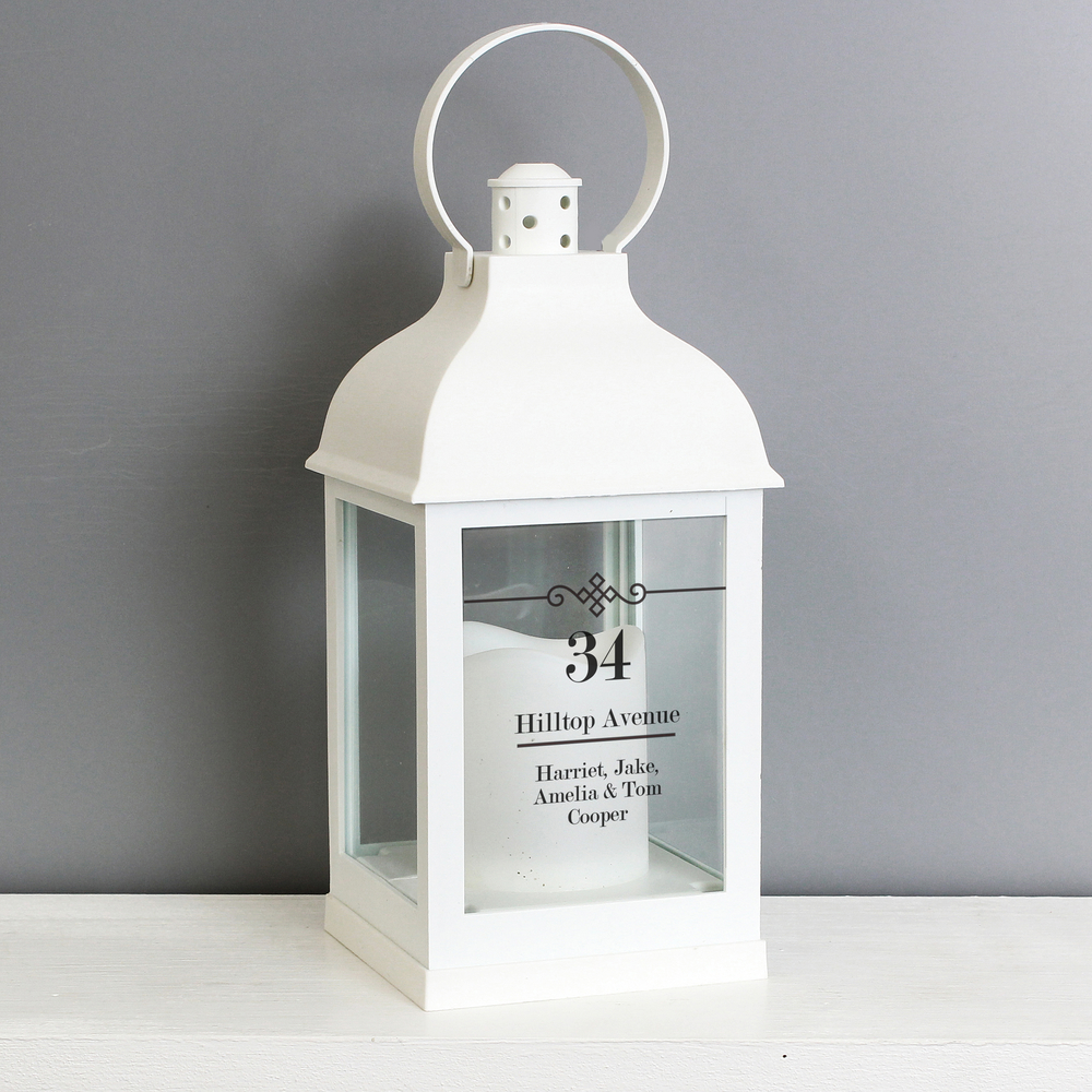 Personalised Elegant Diamond White Lantern