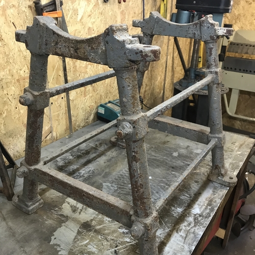 Upcycled vintage cast frame with oak top coffee/console table