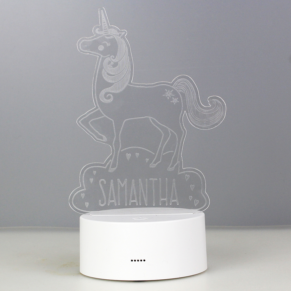 Personalised Unicorn LED Colour Changing Night Light