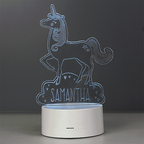 Personalised Unicorn LED Colour Changing Night Light