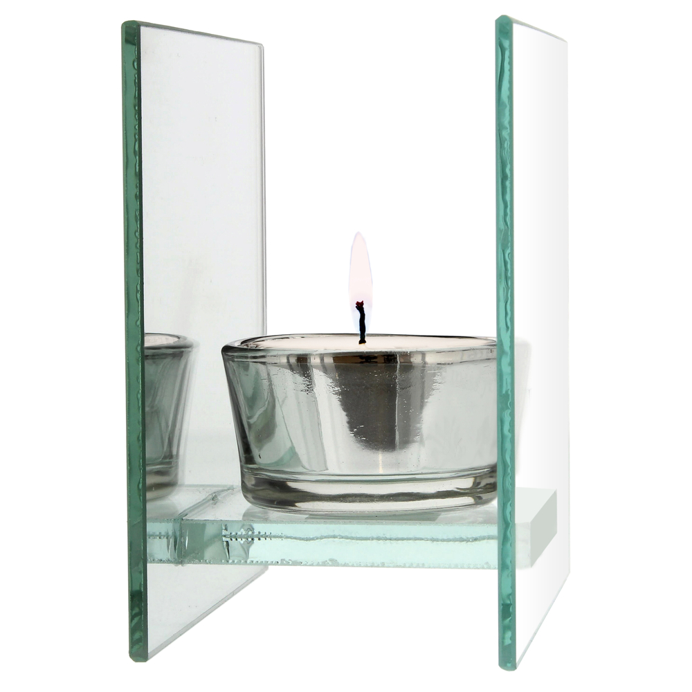Personalised Diamante Mirrored Glass Tea Light Candle Holder