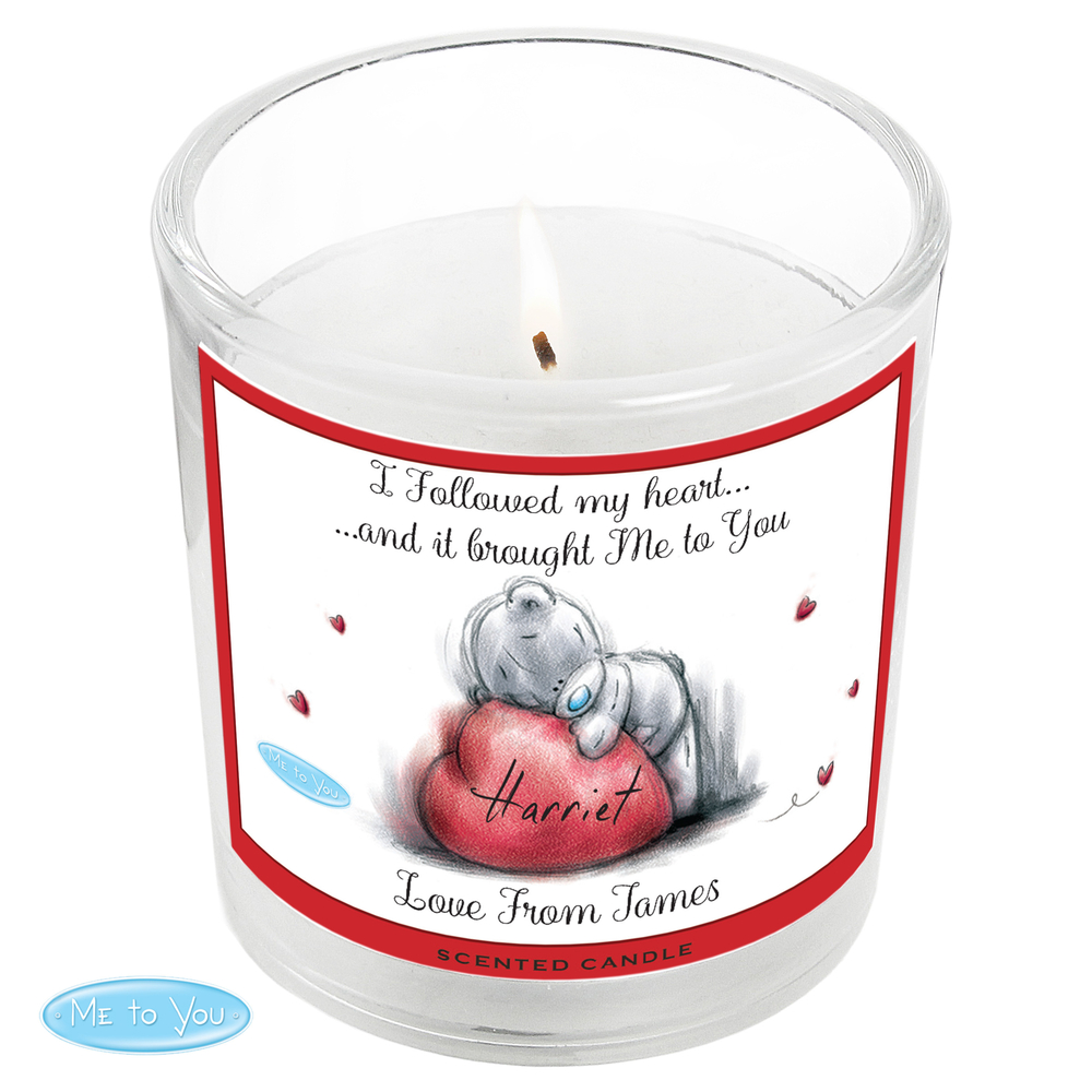 Personalised Me To You Heart Scented Jar Candle