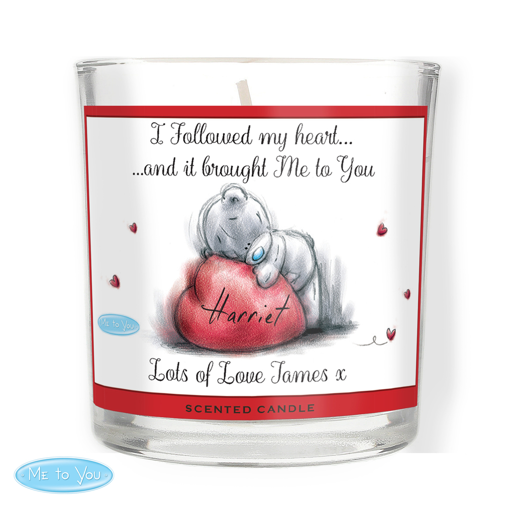 Personalised Me To You Heart Scented Jar Candle