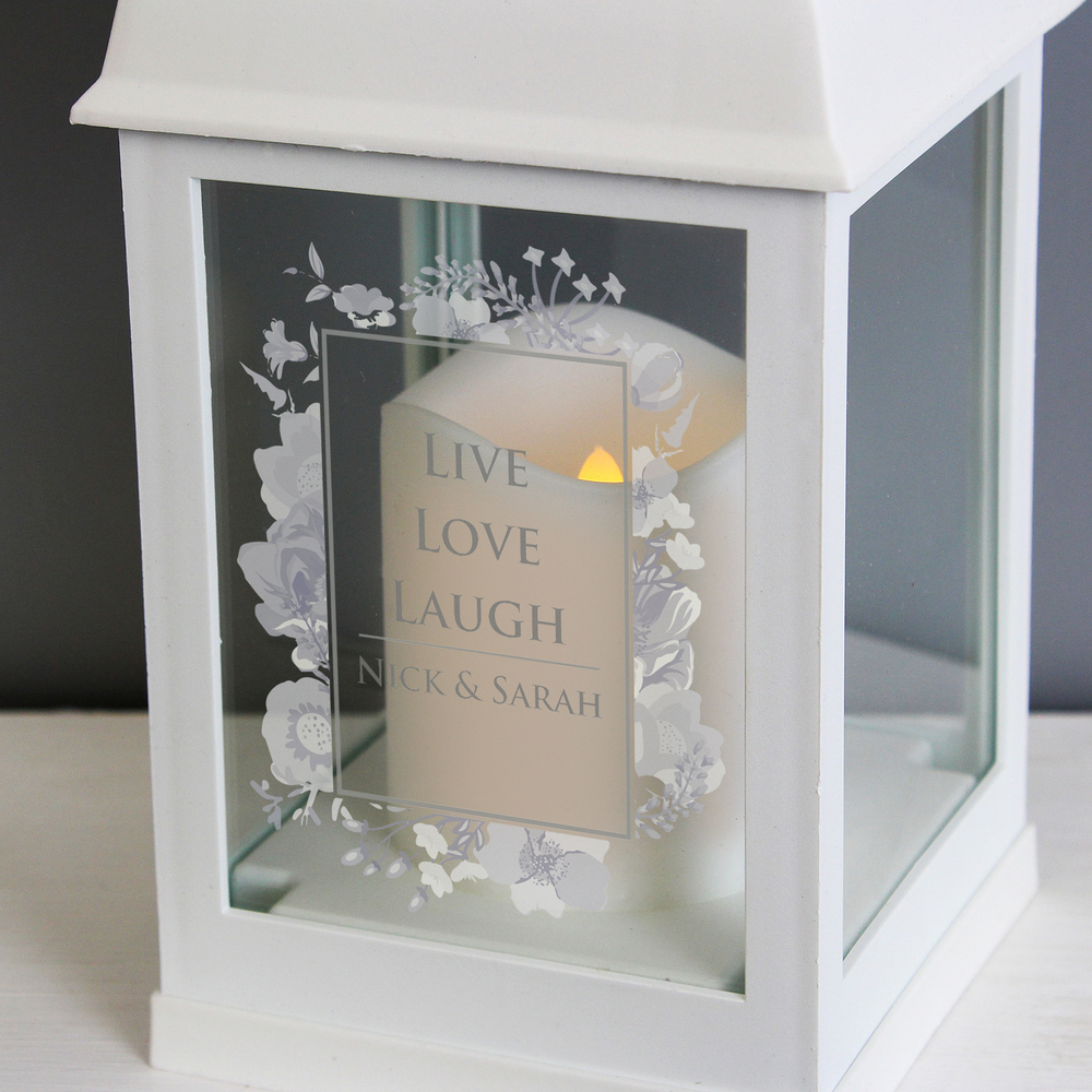 Personalised Soft Watercolour White Lantern