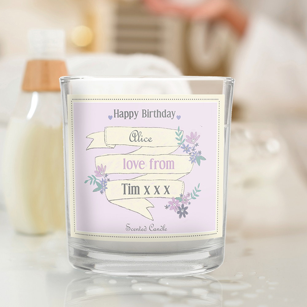 Personalised Garden Bloom Scented Jar Candle
