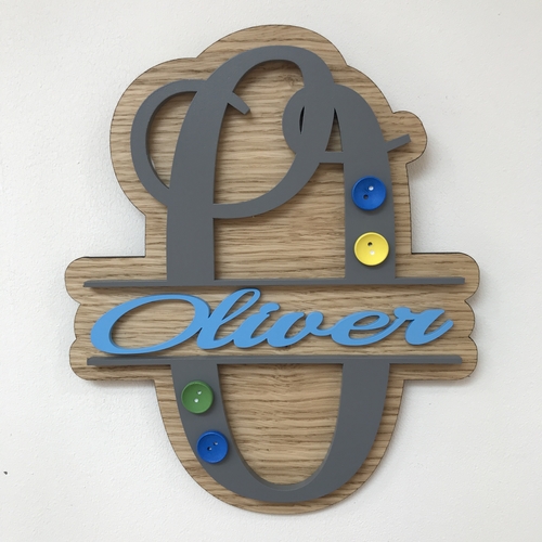 Boys monogram name sign