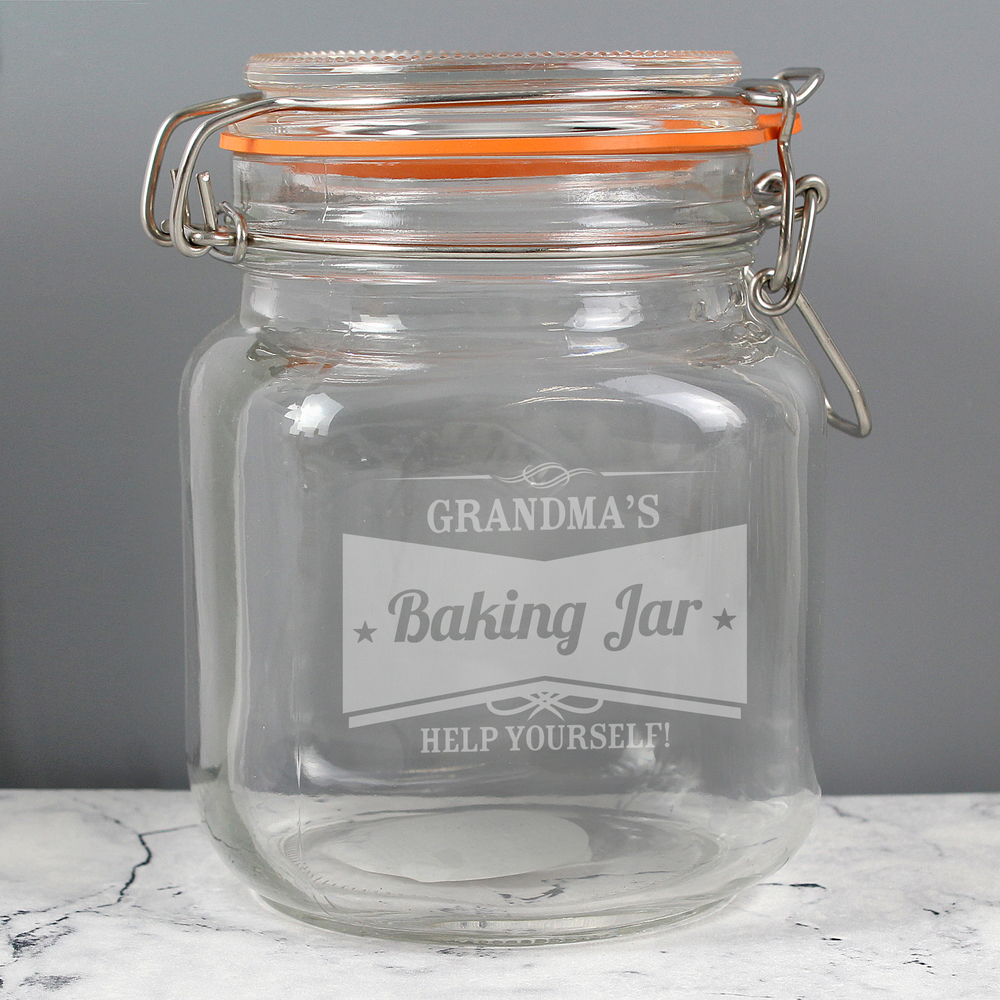 Personalised Retro Label Glass Kilner Jar