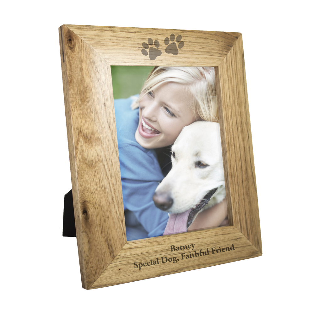 Personalised Paw Prints 7x5 Wooden Photo Frame