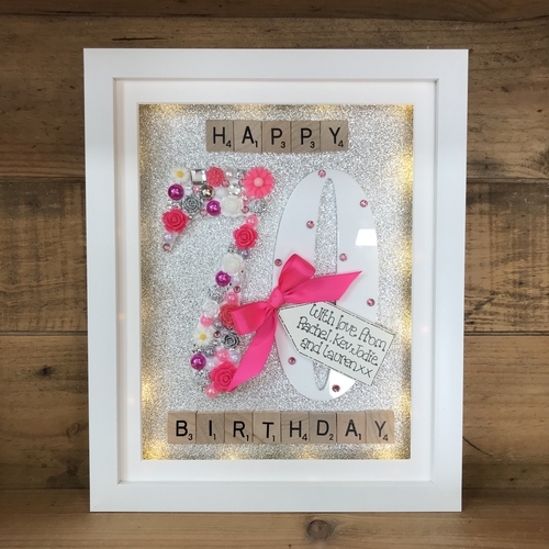 LED Happy 70 th birthday frame