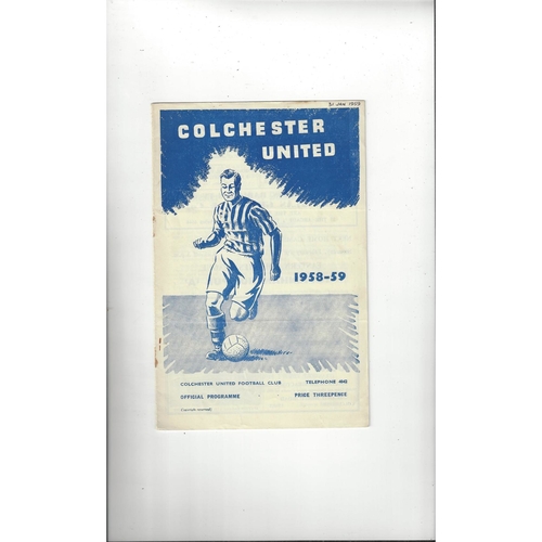Colchester United Home Football Programmes