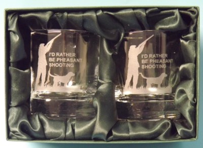 Engraved Whisky Glasses x 2