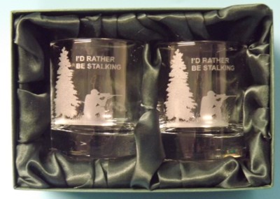 Engraved Whisky Glasses x 2