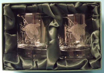 Engraved Whisky Glasses x 2