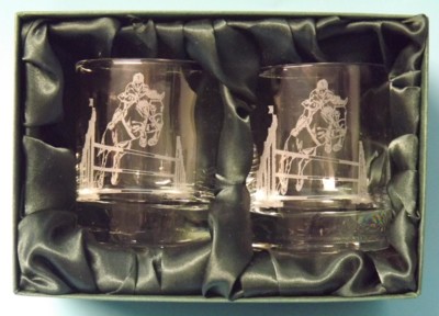 Engraved Whisky Glasses x 2