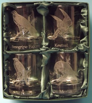 Engraved Whisky Glasses x 4