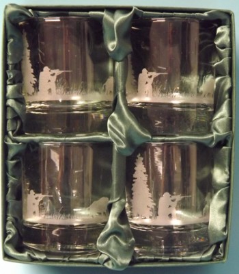 Engraved Whisky Glasses x 4