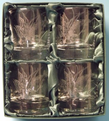 Engraved Whisky Glasses x 4