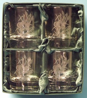 Engraved Whisky Glasses x 4
