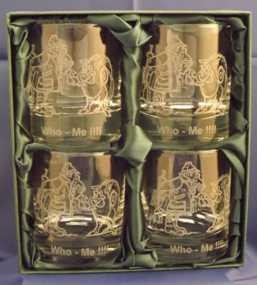 Engraved Whisky Glasses x 4