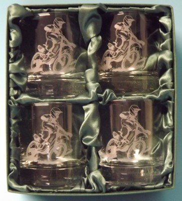 Engraved Whisky Glasses x 4