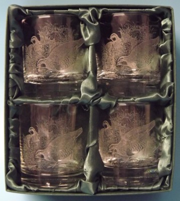 Engraved Whisky Glasses x 4