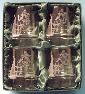 Engraved Whisky Glasses x 4