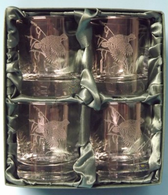 Engraved Whisky Glasses x 4