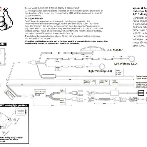 Blind Spot Lane Change Monitoring Detection System Park Mate PM50