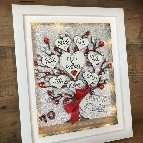 Large “ pretty with pearls “ family tree frame