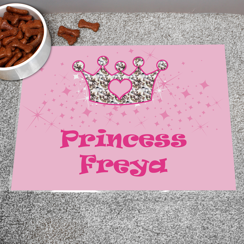 Personalised Pink Princess Pet Placemat