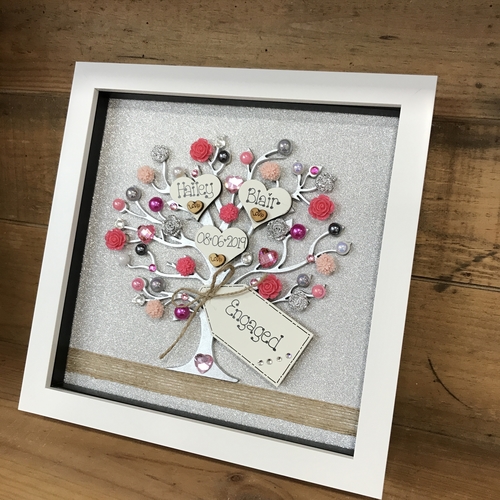 “floral Engaged” Family Tree Frame