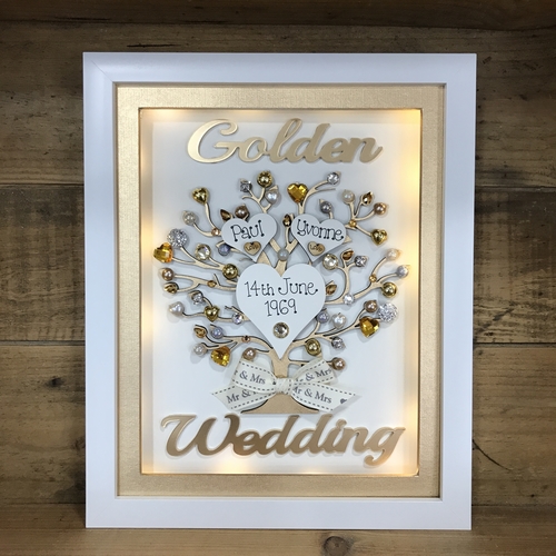 Golden wedding frame