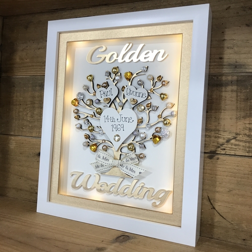 Golden wedding frame