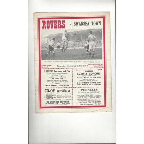 1953/54 Doncaster Rovers v Swansea Town Football Programme
