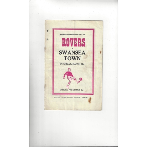 1955/56 Doncaster Rovers v Swansea Football Programme