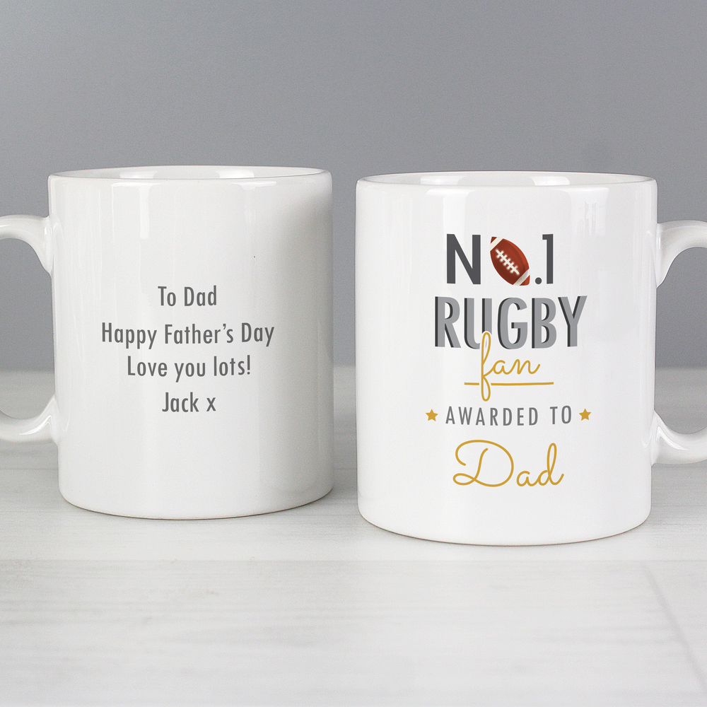 Personalised No.1 Rugby Fan Mug