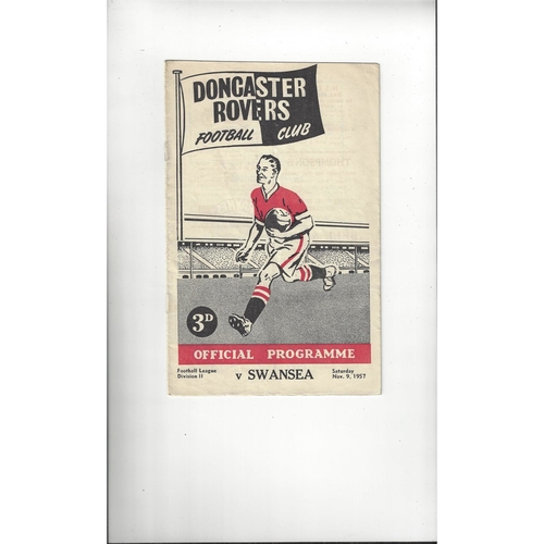 1957/58 Doncaster Rovers v Swansea Football Programme