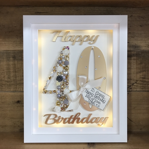 LED Happy 60 th birthday frame