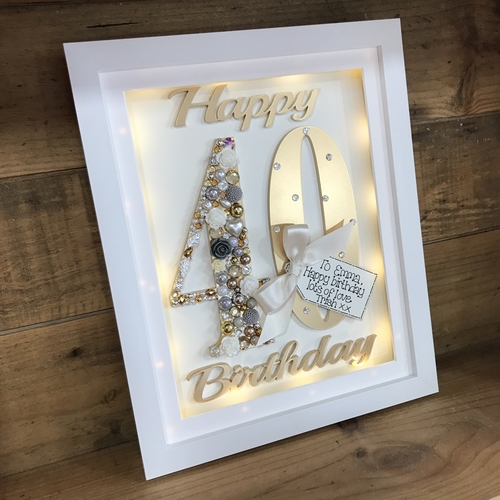 LED Happy 60 th birthday frame
