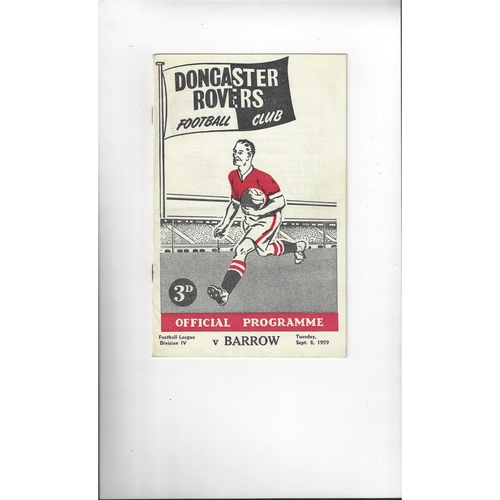 1959/60 Doncaster Rovers v Barrow Football Programme