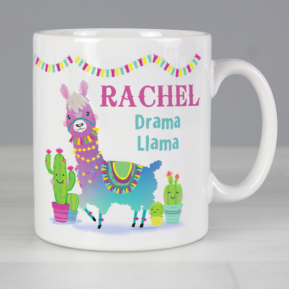 Personalised Pink Llama Mug