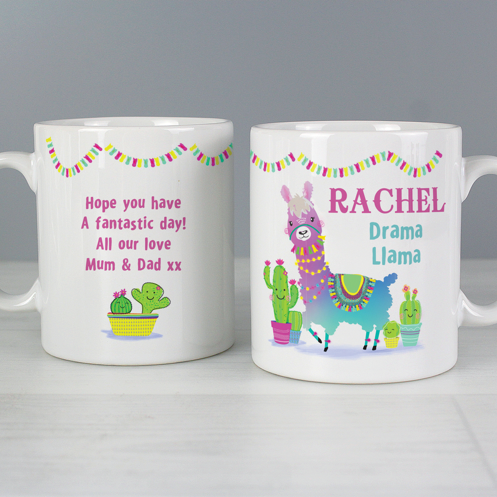 Personalised Pink Llama Mug